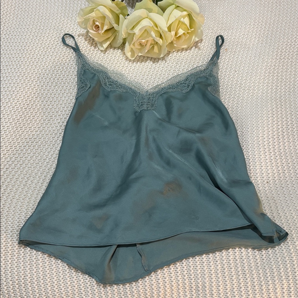 Victoria's Secret Teal Lace Trim Cami